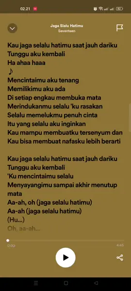 Seventeen - Jaga Slalu Hatimu #seventeen #jagaslaluhatimu #musixmatch #spotipy2023 #liriklagu 