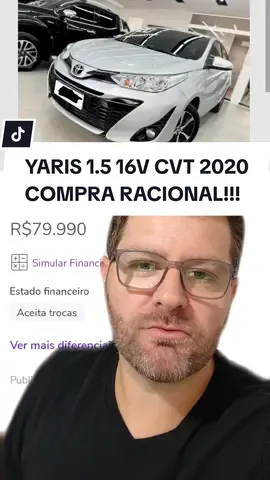 Toyota Yaris 1.5 16v 2020 CVT é um carro extremamente racional! Bom espaço, conforto e consumo, sem contar na confiabilidade. Porém é um veículo com valor de seguro bem alto, mas você sabia que se tiver um rastreador veicular instalado o valor diminui bastante? E a @Vigicar Rastreador Veicular  tem o sistema mais inteligente, onde você monitora tudo na palma da sua mão através do aplicativo ou através da central de atendimento 24h/dia, 7dias/semana!!! Faça uma cotação e se surpreenda com o valor e qualidade do serviço prestado! #lucasfaccina #instagram #tiktok #carros #vigicar 