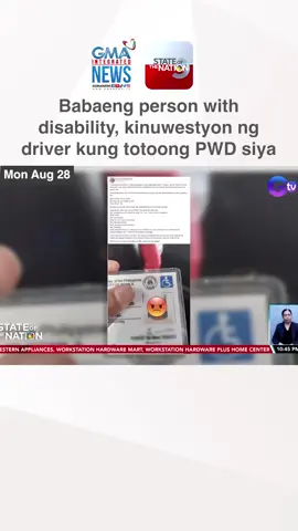 Tila nakaranas ng diskriminasyon ang isang babaeng person with disability dahil sa pagiging bipolar. Ang driver ng sinakyan niyang ride-hailing app, kinuwestiyon kung totoong PWD siya. #StateOfTheNation #GMANews #BreakingNewsPH