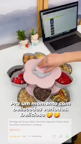 Item 77 - Bandeja de Doces Balas Giratoria organizar doces festa reuniões castanhas 2 Andares 👉 Link no instagram Siga nosso perfil: @ofertas_shopee_aliexpress Shopee QUER O LINK? Comenta 