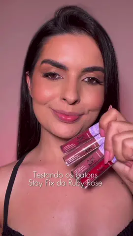 Os batons mais lindos da Ruby Rose, sério #batomrubyrose #batomstayfix #batomnude #batomvermelho 