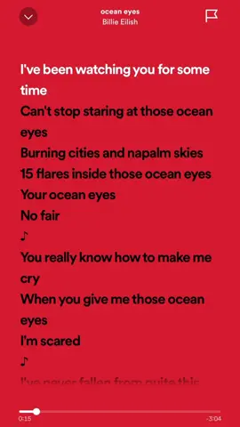 Oceans eyes - billie eilish #fyp #spotify #lyricsvideo #spedup #viral #song #billieeilish 