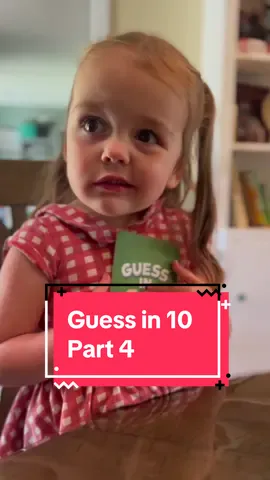 Part 4 of playing Guess in 10 with Willow!This one was tricky. I still don’t get the mother hint… Or was she saying muscle?  🤔#dartfam #familygames #willowpenelope #toddler #guessin10 