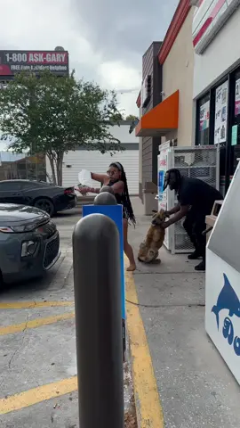 Dog made her drop her donuts 😂😂😂 Fake Dog Prank 😂😂 #foryou 