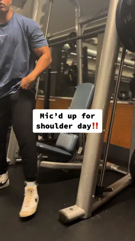 Mic’d up for my shoulder workout #Fitness #gym #bodybuilding #workout #shoulders #shoulderworkout #fyp 