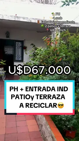 ✨PH A RECICLAR EN VILLA LYNCH✨ PH de 4 ambientes en venta a reciclar en Villa Lynch 🏡 4 ambientes 👷‍♂️ 200mts2 totales  ☀ 2 patios  🛌 Departamento 2 Ambientes independiente.  📍 Villa Lynch, San Martín. 🔥U$D 67.000🔥 ¿Reciclarías este PH? 🤩 👇Te leo en los comentarios👇 linktr.ee/gonzaloantunes CPI 7530 - CSM 2708. . . . . . . . . . . . . #cuatroambientes #villalynch #sanmartin #enventa #casaenventa #inmobiliariaargentina #inmobiliaria #buenosaires #bienesraices #departamentosenventa #propiedadesenventa #gonzaantunes #ph