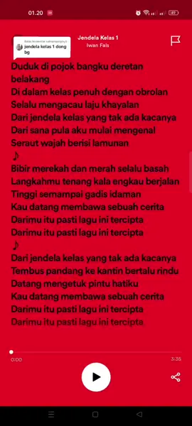 Membalas @salmanpargoy5 Iwan Fals - Jendela Kelas 1 #iwanfals #jendelakelas1_iwanfals #spotipy2023 #musixmatch #liriklagu 
