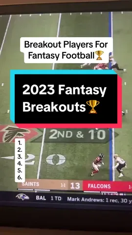 Breakout Players For Fantasy Football🏆#nfl #fantasyfootball #fantasyfootballdraft #fyp 