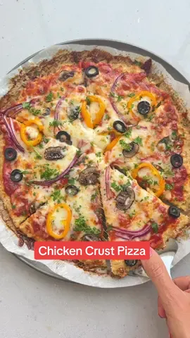 Did you know you can make a pizza crust using chicken? It’s basically like making a ground chicken burger but spread really thin into a pizza pan. This recipe was inspired by @Jackie Hartlaub who made this using canned chicken.
 INGREDIENTS
 1 pound boneless, skinless chicken breasts, cubed
 ¼ cup grated Parmesan cheese
 ¼ cup mozzarella cheese, shredded
 1 teaspoon Italian seasoning
 ½ teaspoon garlic powder
 ½ teaspoon salt
 ¼ teaspoon black pepper
 1 egg
 >> Bake the crust alone for 425°F for 15 minutes, then add toppings and bake until cheese is melted.