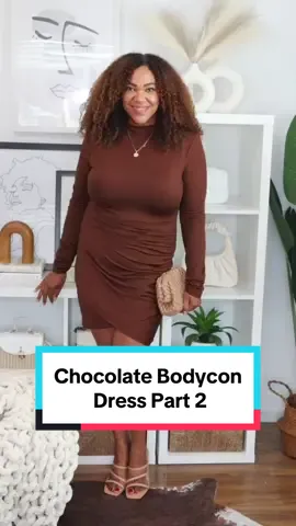 Chocolate 🍫 Bodycon Dress Part 2!  Wearing an xl.  Everything is linked in my LIVBYVIV LTK! This is from my Amazon Live 🤩! I go on Live every Friday Night 5:30 pm PST/8:30 pm EST! #commissionsearned  #founditonamazon #amazonfashion #amazonfinds #curvyfashion #amazonlive #curvytiktok #curvygirl #curvystyleinspo #fallstyle #baddieonabudget  Amazon Fashion, Amazon haul, Amazon Finds, Amazon Style Review, Amazon dress, Curvy Style,  Midsize Style, Fall Style, Baddie on a Budget, Mini Dress, Bodycon Dress