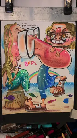 They’re awsome sweet friends!💙 Please check the link in our bio. Maui needs our help. Give what you can. Thank you 🙏💙 #caricature#funny#streetart#fyp
