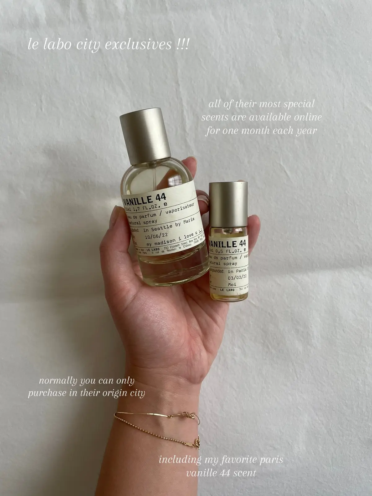 a little goes a very long way with these fragrances too :’) #fyp #lelabo #fragrance #coquette #frenchbeauty #lelabocityexclusives #fragrancetiktok #beauty #dollette 