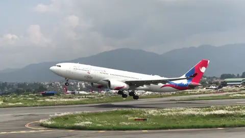 Nepal Airlines Wide Body Airbus A330-243 9N-ALY Annapurna Flt RA217 takes off from Ktm bound to Delhi IGI airport!! #nepalairlines #aviation #airbus330 #a330 #widebody #aviationnepal #spotting #ktmairport