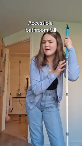 Part 1@Seren | Otters Have Pockets 🦋  I seriously wish I could get a note to these designers before they build these because they probably just don't know! 😂 #Blind #AccessibleDesign  #AcessibleToilet #Disability #Accessibility 