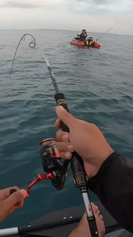 mancing jigging di senja hari strike ikan ini 😱 #mancing #mancingmaniamantap🐟🎣 #mancingjigging #mancinglautdalam 