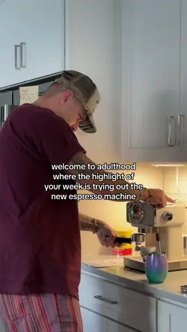 This man was up for two hours patiently waiting to make us espresso’s ☕️ 😅 #adulting #espressomachine #adulthumor 