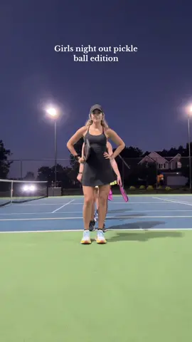 In my pickle ball era🏓🌸💖 #pickleball #tennisdress #pickleballoutfit #hoka #hokatennisshoes #girlsnight 