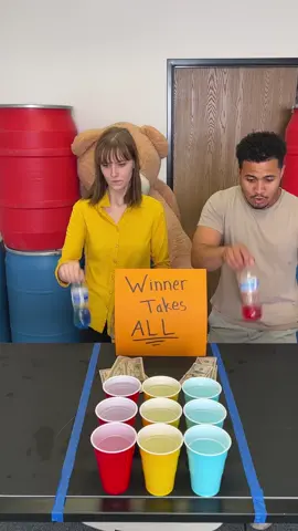 Challenge accepted for bottle flip tic-tac-pong!