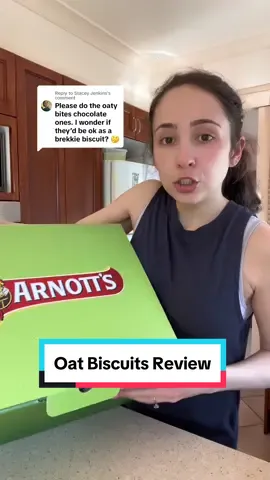 Replying to @Stacey Jenkins reviewing Arnotts new oat bites #snackreview #arnottsbiscuits 