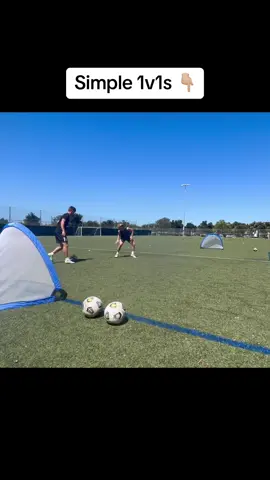 Simple 1v1’s to get better at going at players & defending #footballtraining 