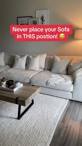 Never place your sofa in THIS position! 😳 #interiordesign #homedesign #livingroommakeover #livingroomdesign #interiordesigner #fengshui 
