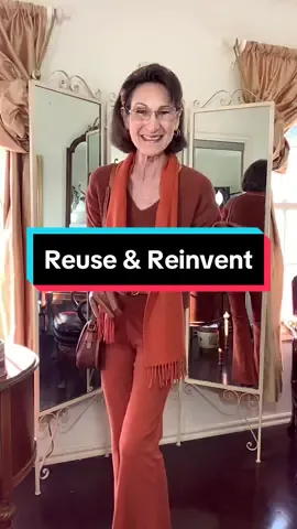 You can reinvent your wardrobe with a little imagination! For this outfit I just scanned my entire closet to find matching color for a monochromatic look! That’s the easiest place to start! #monochromeoutfit #shopyourcloset #OOTD #sustainablefashion #reinvent