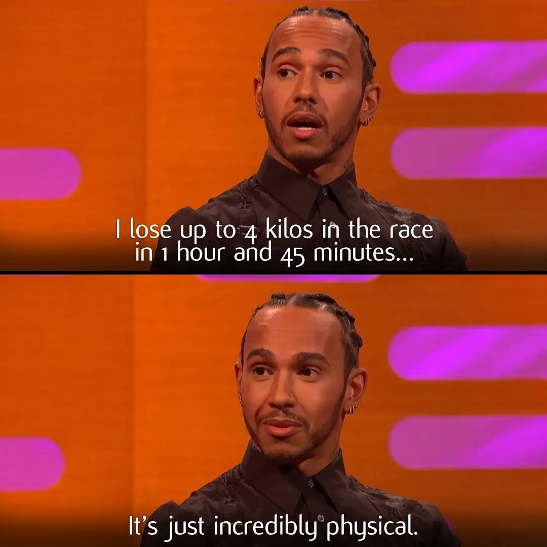 it’s giving high speed pilates 🏎️ #lewishamilton #f1 #f1tiktok #formula1 #grahamnorton #thegrahamnortonshow #racing #sports 