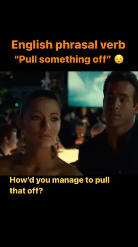 English phrasal verb - “pull something off” 😯 “Pull something off” means to do succeed in doing something difficult or unexpected.  For example - “We only had to 2 weeks to find a wedding venue but thankfully we pulled it off.”  #aprenderingles #english #learnenglish #inglés  #britishenglish #idioms #englishphrases #ingles #英語の勉強 ‎#الإنجليزية #slang #ingilizceögreniyorum #английский #ielts #toefl #esl