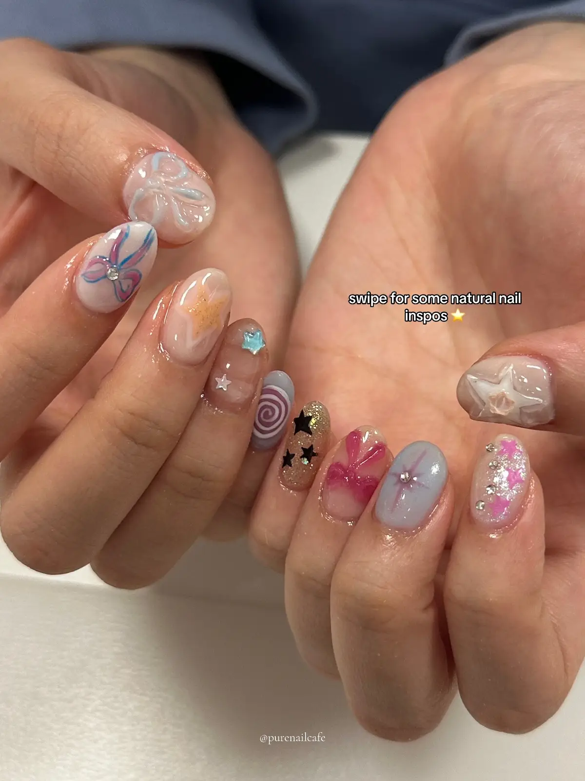 natural nails of the week 💗⋆｡𖦹°‧★ #nailart #nails #nailinspo #gelnails 