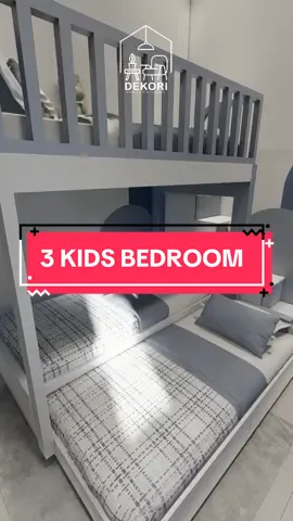 Ide desain kamar anak bertiga ? Bisa banget nih. Ini desain untuk client kami ya. Jika ingin custom desain bisa DM kami saja ☺️ #bedroom #interior #kidsroom #kamaranak #parenting #desainkamar #kamartidur #rumah #rumahidaman #rumahminimalis #dapurestetik #dapurmungil 