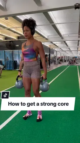 Core tight, shoulders back, chest up, walk slowly and proud 🔥  These are the movement cues to remember as you perform the farmers carry.  1️⃣ What does this exercise work?  Literally everything but what’s getting the most work is your transverse abdominis (the deep core/abs), the forearms that are helping to grip the weight, shoulders which are working to stabilize, the upper back which helps to keep the chest “proud” and glutes that are keeping you upright while you move forward.  2️⃣ Are there different variations for this?  Absolutely! You can do these in many ways such as holding weight in both hands, holding weight in one hand, offsetting weight, etc. Depending on which variation you do, different muscles will be engaged more than others.  Try this with a friend and see who can walk the slowest 😅  #farmerscarry #fullbodyexercise #fullbodyworkout #womeninfitness #fitnesstips #Fitness #workout #kb #onlinecoach #mindbodysoul #FitTok #fyp #foryou 