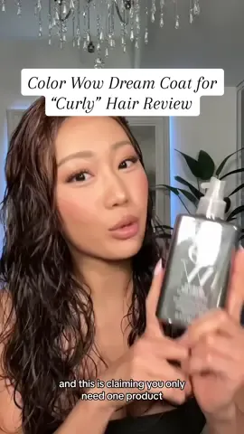 Pros🟩 - one product - super shiny and soft  - lightweight doesn’t feel like you have anything in your hair and doesn’t weigh down volume - easy to use  Cons🟥 - doesn’t eliminate all frizz - turned my curl pattern more wavy in some sections #hairreview #colorwow #colorwowdreamcoat #hairproductreview #curlyhair #hairtutorials #hairtututorial #curlyhairtutorial 