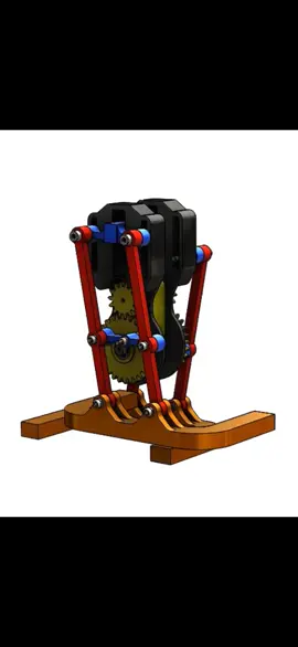 Crank Walking Mechanism A concept of walking mechanism driven by DC motor, the Mechanism structure based on crank mechanism then 4 parallel links connection to keep the feet horizontal all the time, so the mechanism will be stable at all positions of movements. #Mechanical #Design #solidworks #Robotics #Mechanism  Youtube Video simulation (Motion Analysis Simulation ) https://www.youtube.com/watch?v=qQBWnEGoayA Download 3D Model https://www.cgtrader.com/3d-print-models/hobby-diy/robotics/walking-crank-mechanism More details and mechanism calculations https://erobtic.wixsite.com/erobtic/post/walking-crank-mechanism