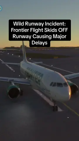 Wild Runway Incident: Frontier Flight Skids OFF Runway Causing Major Delays #aviation #atcconversation #airplane #aviationlovers #avgeek #atctower #aviationgeek #planes #pilot 