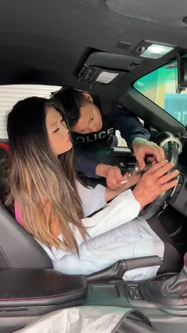 Silly police handcuffed woman's fake hand #shorts