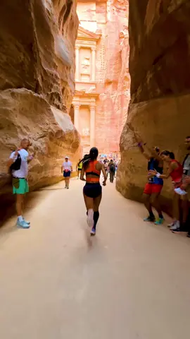RUNNING in front of PETRA TREASURY ❤️ When I saw it, my heart stopped 🥹 #Running #fyp #sport #motivation #inspiration 