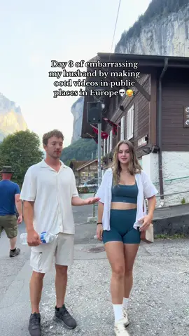 I feel like he secretly loves them HAHAHAHA👀  #fyp #couple #OOTD #europe #marriagehumor #travel 