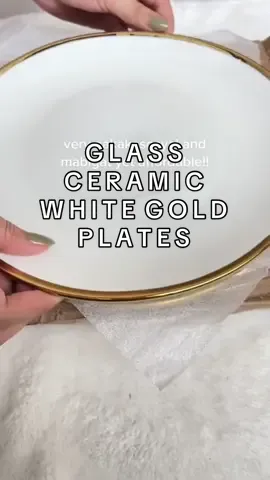 Glass ceramic white gold plates ✨  For titas and momsh na mahilig sa kitchen things 🤍 this is #foryou  Click the yellow basket above the caption to order ✨ #ceramicplates #ceramics #whitegoldplates #whiteplate #tiktokshopplates #aestheticplate #fyp #tiktokph #affiliatemarketing 