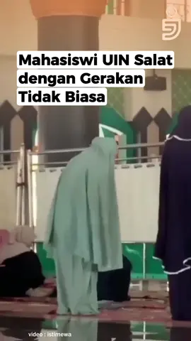 Diduga aliran sesat, viral mahasiswi UIN di Riau Salat dengan gerakan aneh dan cepat - Video berdurasi 21 detik mempelihatkan seorang wanita mengenakan mukena berwarna hijau sage salat dengan gerakan yang berbeda dengan biasanya. Wanita tersebut salat dengan gerakan cepat tanpa rukuk. Setelah diusut, video itu direkam di Masjid Universitas Islam Negeri (UIN) Sultan Syarif Kasim (Suska) Riau. - Pihak rektor UIN Suska membenarkan video yang viral itu berada di masjid kampus. Pihak rektor UIN Suska Riau akan menyelidiki lebih lanjut apakah mahasiswi tersebut terafiliasi dengan aliran tertentu atau tidak. 