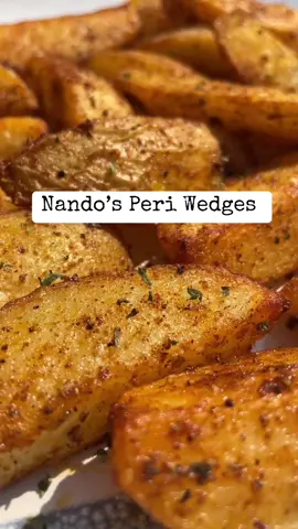 Nando’s style Peri Wedges done in the Air Fryer. Tomorrow we will turn them into Peri-Tato 😋🥔🥔🥔🌶️ Ingredients: 700g potatoes, washed and cut into wedges (I used @woolworths_sa nicola potatoes) 2-3 tbsp olive oil 1 tsp paprika 1 tsp cayenne pepper 1 tsp garlic powder 1 tsp onion powder 1/2 teaspoon black pepper 1/2 tsp coriander powder 1 tsp dried oregano Instructions  Preboil the potatoes in salted water for 10 minutes. Remove and dry the potatoes with a paper towel, marinate potato wedges in the seasoning and olive oil. Place seasoned potato wedges in the air fryer basket in a single layer. Cook in batches if needed. Air fry for 15-20 minutes at 200C, flipping halfway through. Adjust time based on wedge size. They're ready when golden and crispy outside, tender inside. Test with a fork.  #periwedges #peritato#airfryerpotatoes #crispypotatoes
