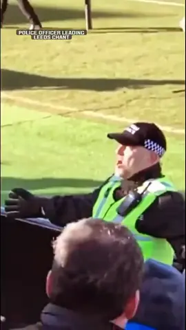 Police officer leads Leeds chant 🤣 #leeds #leedsunited #football #Soccer #funny #leedsleedsleeds 