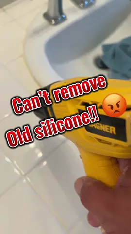 Soften Old Caulk With a portable heater or hair dryer, apply heat directly to the existing caulk. The heat will soften it, making it easier to remove. Use the lowest heat setting available to prevent the caulk from melting. #caulking #silicone #caulkinggun #heatgun #melt #sink #tile 