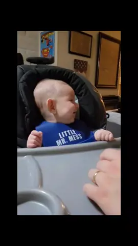 Bananas for the first time! #littleone #baby #cute #boy #momlife #happy #Love #infant #adorable #fyp #silly #cutie #family #kids #firsttimemom #dadlife #parents  #babyboy #parenting #bigboy #babyfever #trending #viral #foryou #banana #feeding #eating #4monthsold #smile #fun #funny #funnyvideos #firsttime 