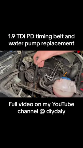 VW Golf mk5 1.9 TDI PD timing belt and water pump replacement.. full guide on my YouTube channel @diydaly #vwgolf #vwgolfmk5 #mk5golf #tdipd #timingbelt #gatestimingbelt #mechanic #mechaniclife #mechanictips #mechanicproblems #diydaly #vehicletechnician #cargarage #garagelife #motortrade #mechanicsofinstagram #mechanicsoftiktok 