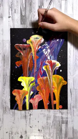 String pull painting! This technique is so satisfying 😍🌸✨#art #painting #artidea #satisfying #satisfyingvideo 