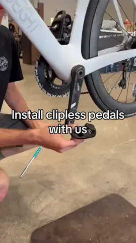 Today at the bike shop we are showing you how to  install clipless pedals on a road bike. . . #localbikeshop #bikemaintenance #bikerepairs #pedals #cliplesspedals #bikepedal 
