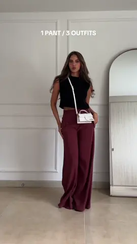 1 pantalón palazzo / 3 ideas outfits ❤️‍🔥 #inspo #outfitideas #outfitinspo 