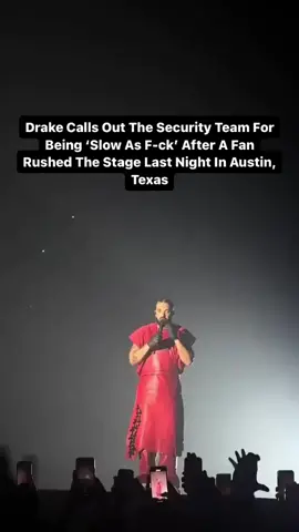 #Drake pushes a fan who jumped on stage and criticizes security for being 