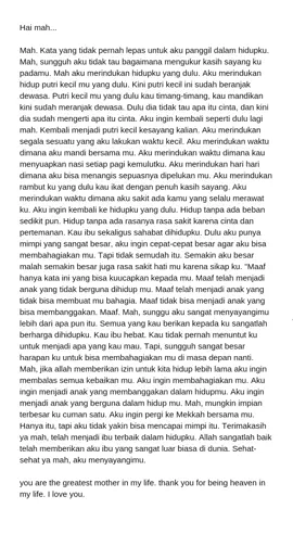 haii hallo mama, bidadari yg sangat berharga, maaf jika hanya bisa mengungkapkan lewat kata. maaf untuk perkataan yg tdk dapat diubah, maaf atas kekurangan ku, maaf blm bisa membanggakan mu, aku tau pasti didalam hatimu kamu kecewa padaku, karna pencapaian yg blm bisa terwujud, krna bnyk harapan yg tenggelam, maaf beribu maaf. dan terimakasih atas segala jasamu.. #pstvthinkingakhwat19 #keluarga #fypシ #fyp #ibu #mama 
