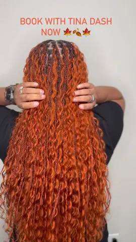BOHO Knotless  🍂🍁🧡 #humanhaircurls #bohoknotless #braidstyles #fallstyles #gingerbraids #waterchallenge #tinadash 
